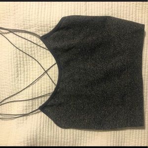 Grey urban outfitters sparkly tank crop top